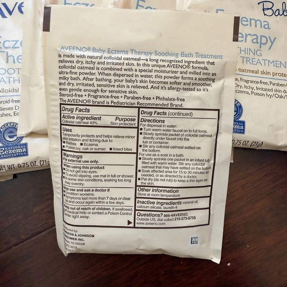 Aveeno Baby‎ Eczema Therapy Soothing Bath Treatment 10 Packets Colloidal Oatmeal